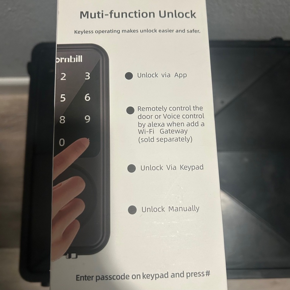 Hornbill Smart Lock Keypad Electronic Deadbolt Keyless Entry App Control - Picture 3 of 4
